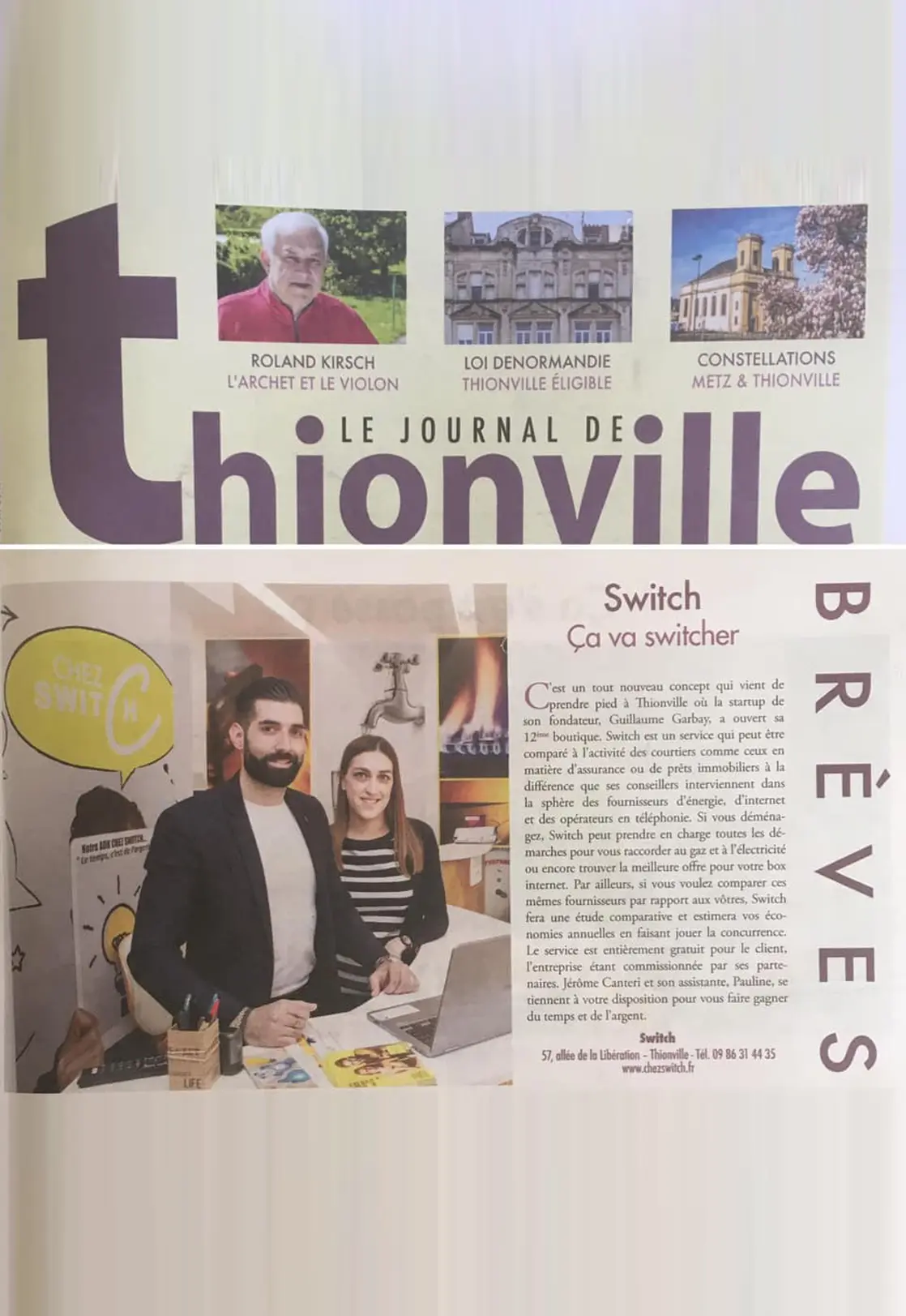 Article du Journal de Thionville sur Switch